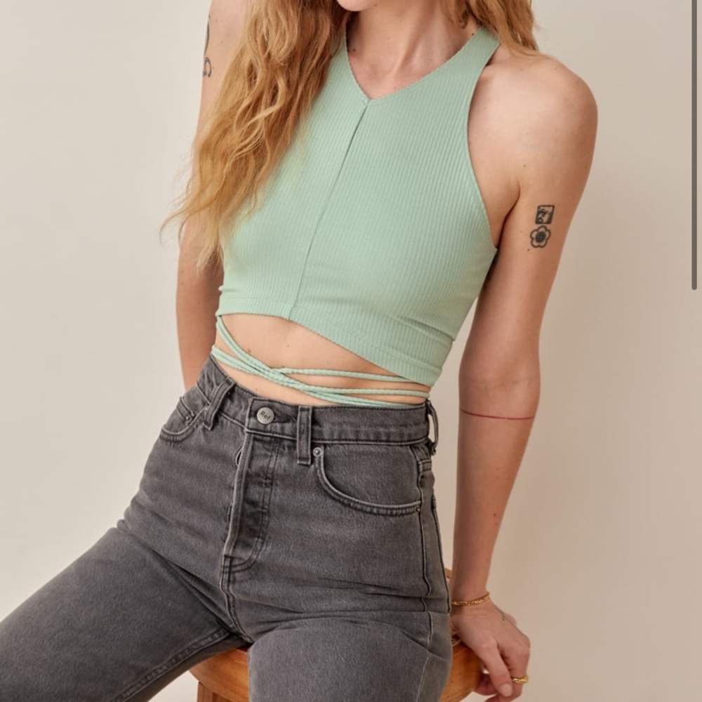 Reformation Yvie Knit Top White